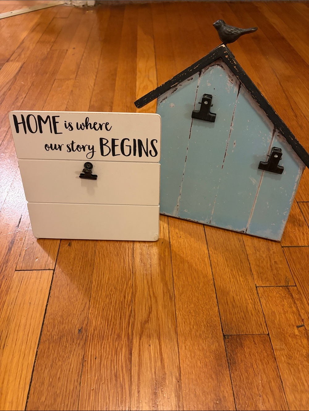 Rustic Clip picture frames- Wall Decor set of 2